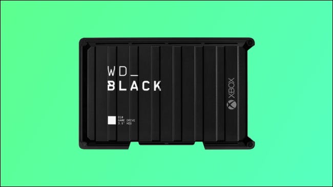 Versión WD Black Xbox sobre fondo verde