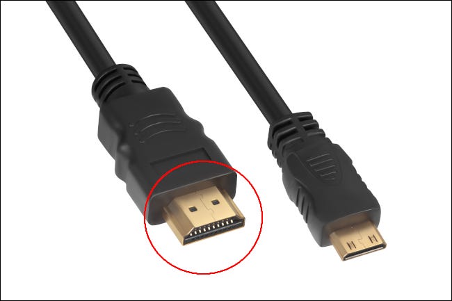Un conector HDMI estándar "tipo A"