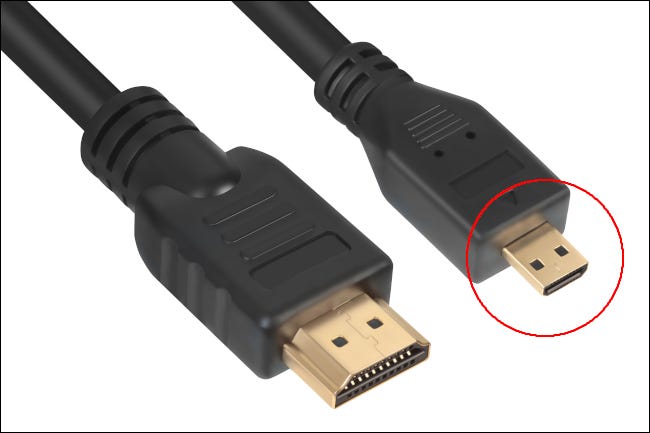 Un conector micro HDMI "Tipo D"