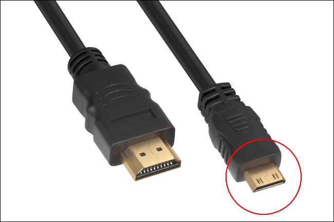 Un conector mini HDMI "Tipo-C"