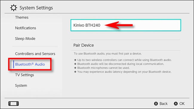 Seleccione "Audio Bluetooth", luego seleccione el dispositivo de audio que desea eliminar de la lista.