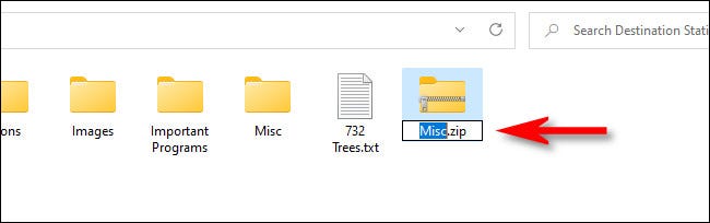 Nombra el nuevo archivo ZIP y presiona Enter.