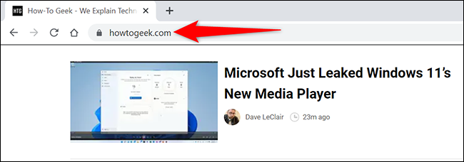 Haz clic en la barra de direcciones en Chrome.