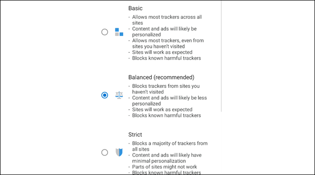 Configuración de seguimiento de bordes.