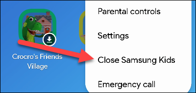 Toca "Cerrar Samsung Kids".