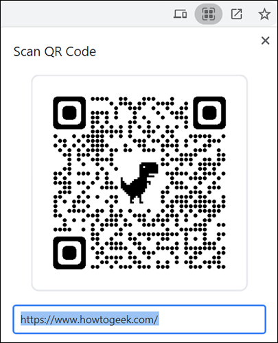 La sección "Escanear código QR" en Chrome.