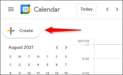 Haga clic en el botón Crear en Google Calendar.