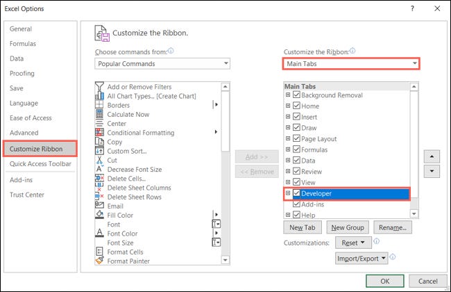 Mostrar la pestaña Desarrollador en Excel