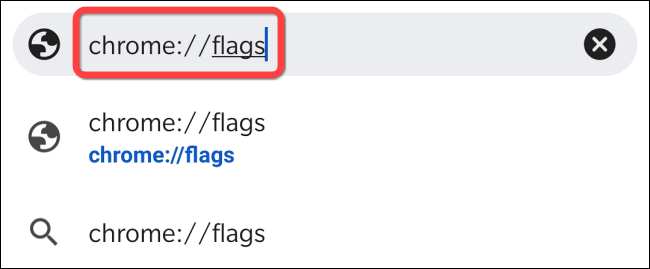 Escribe "chrome: // flags" en la barra de direcciones de Chrome.