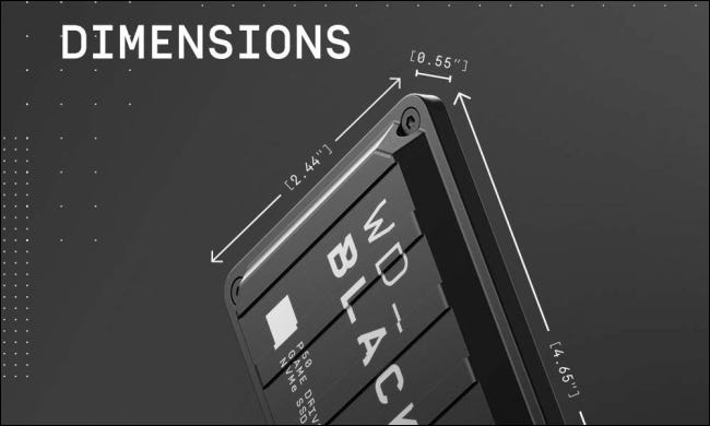 Dimensiones del SSD externo WD Black