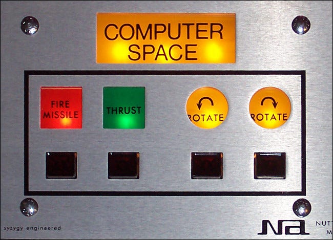 El panel de control de Computer Space.