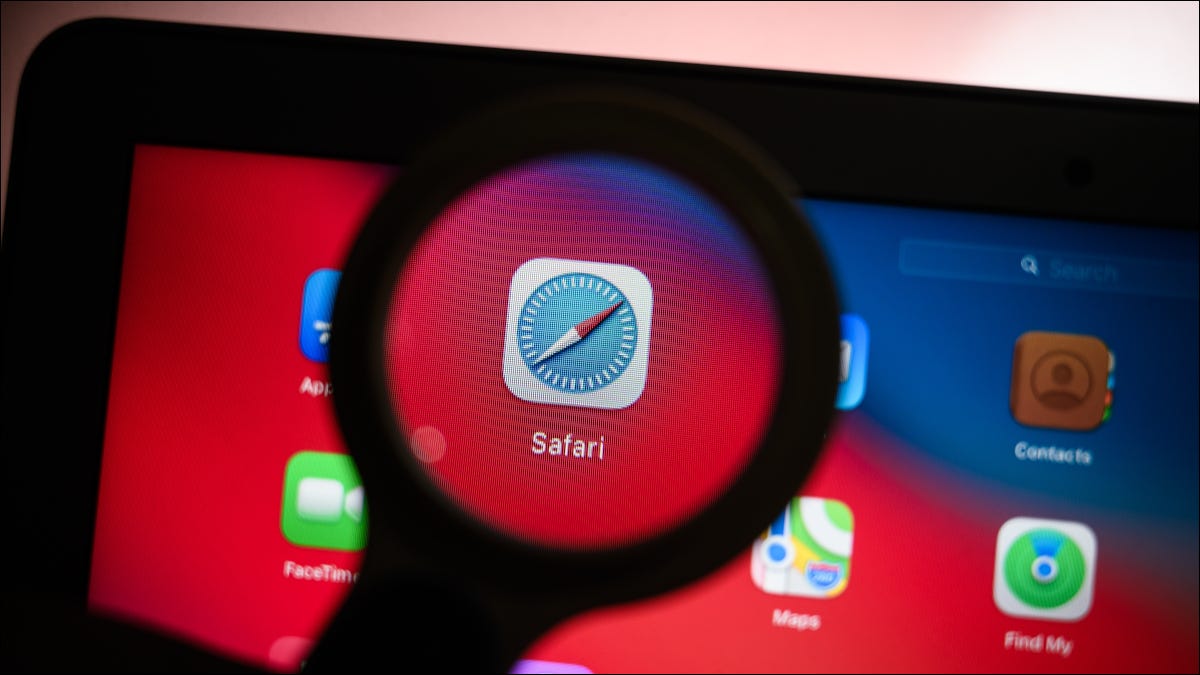 Lupa que resalta la aplicación Safari en un iPad