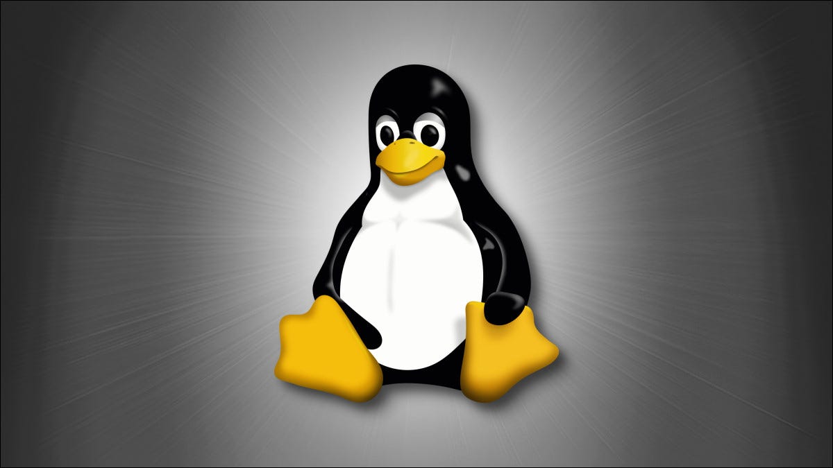 Tux, la mascota de Linux sobre un fondo gris
