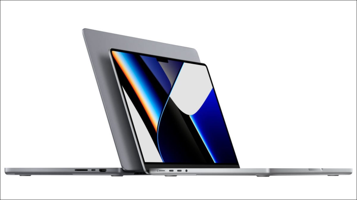MacBook M1 Pro- und Max-Modelle nebeneinander