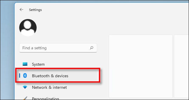 Klicken Sie in den Windows 11-Einstellungen auf "Bluetooth und Geräte".
