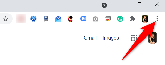 Haga clic en los tres puntos en la esquina superior derecha de Chrome.