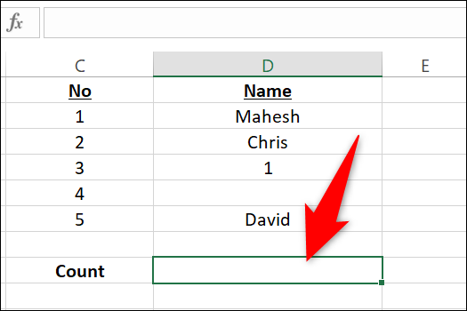 Seleccione una celda en una hoja de cálculo de Excel.