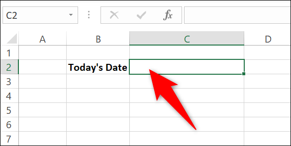 Seleccione una celda para mostrar la fecha en una hoja de cálculo de Excel.