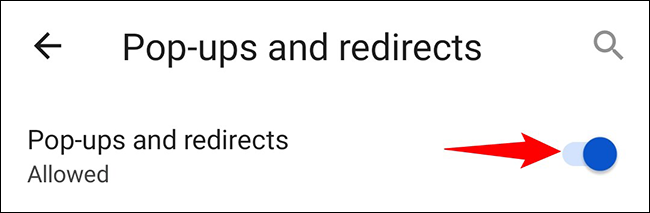 Habilite la opción "Pop-Ups and Redirects".
