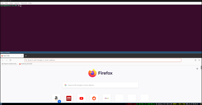Firefox ejecutándose en i3