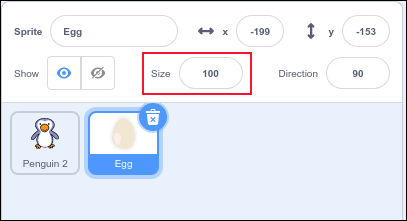 Ajusta el tamaño del sprite del huevo resaltado en la ventana del sprite