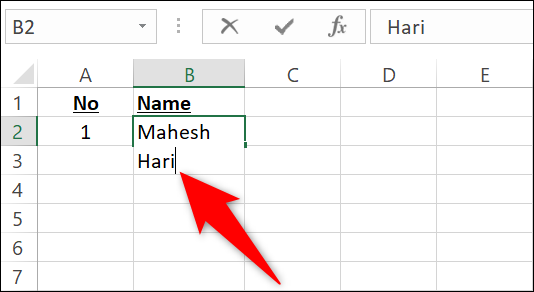 Ingrese una nueva línea en una celda en Excel.