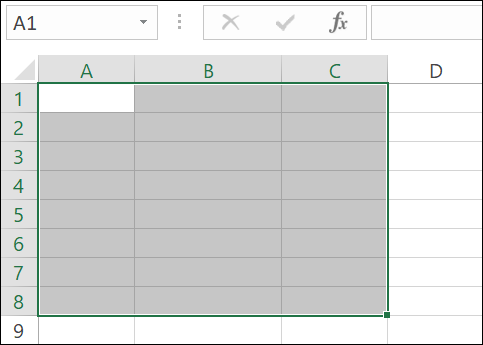 Una tabla eliminada de Excel.