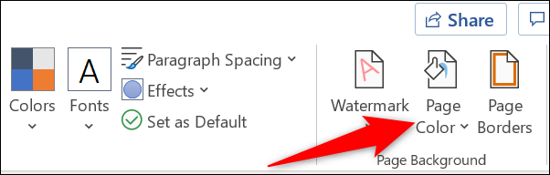 Elija "Color de página" en la pestaña "Diseño".