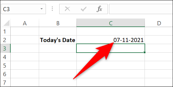 Se agregó la fecha de hoy con una función en Excel.