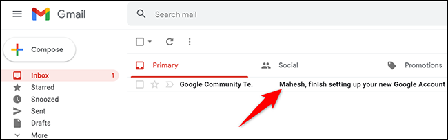 Interfaz principal de Gmail.