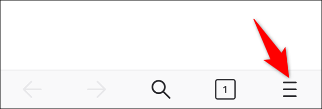 Toque las tres líneas horizontales en la esquina inferior derecha de Firefox.