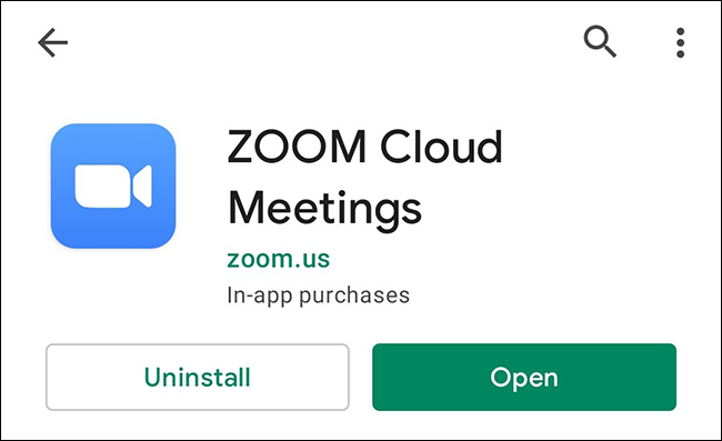 Actualiza Zoom en Android.