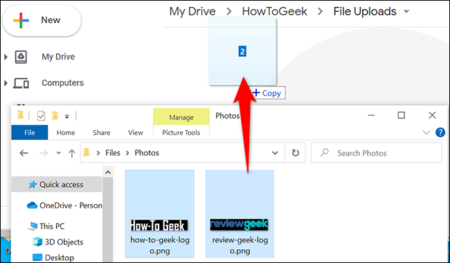 Sube archivos a Google Drive con arrastrar y soltar.