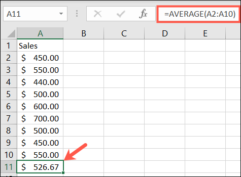 Función PROMEDIO en Excel