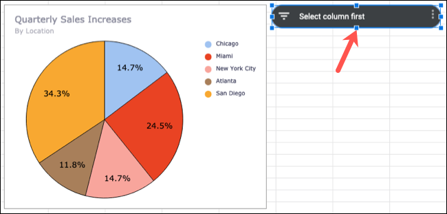 Slicer agregado en Google Sheets