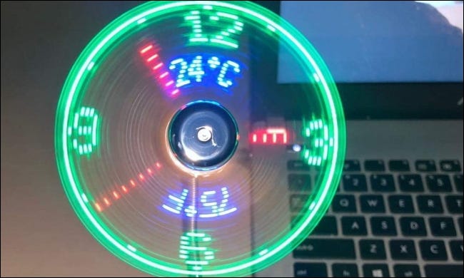 Ventilador de reloj LED que se utiliza en la computadora portátil