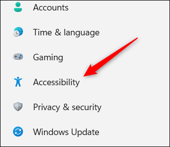 Haz clic en Accesibilidad.