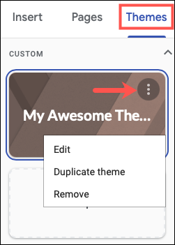 Editar un tema en Google Sites