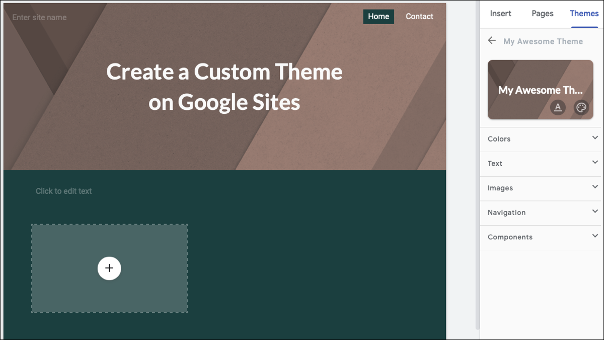 Tema personalizado de Google Sites