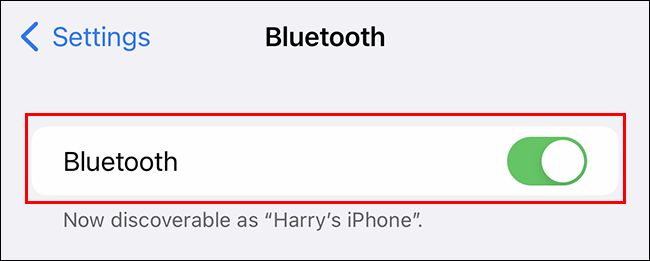 Kippschalter zum Ausschalten von Bluetooth