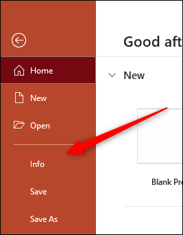 Haga clic en Info.