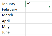 Marca de verificación en Excel