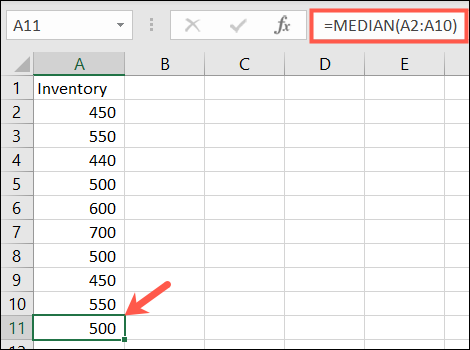 Función MEDIANA en Excel