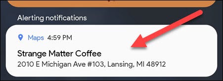 Notificación de Android para Google Maps.