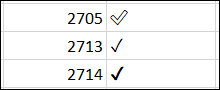 Marcas de verificación del símbolo de la interfaz de usuario de Segoe