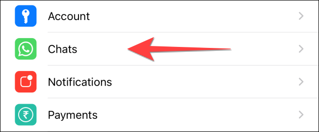 Seleccione "Chats".