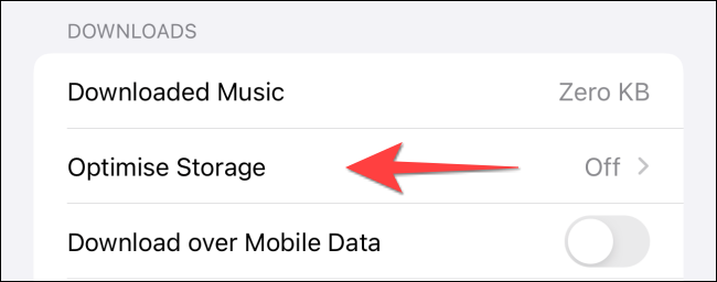 Seleccione "Optimizar almacenamiento".