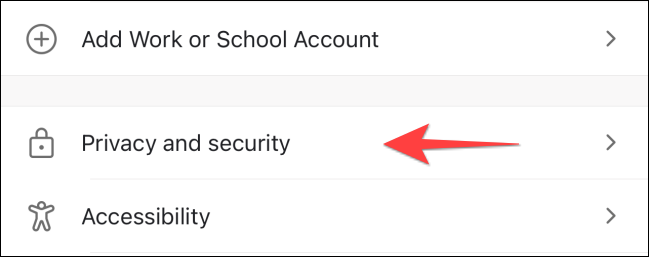 Seleccione "Privacidad y seguridad".