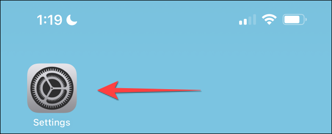 Seleccione la aplicación "Configuración" en iPhone.