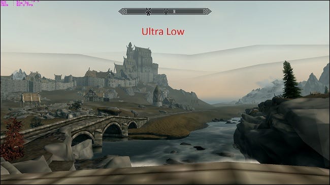 Un mod de Skyrim con gráficos ultra bajos.